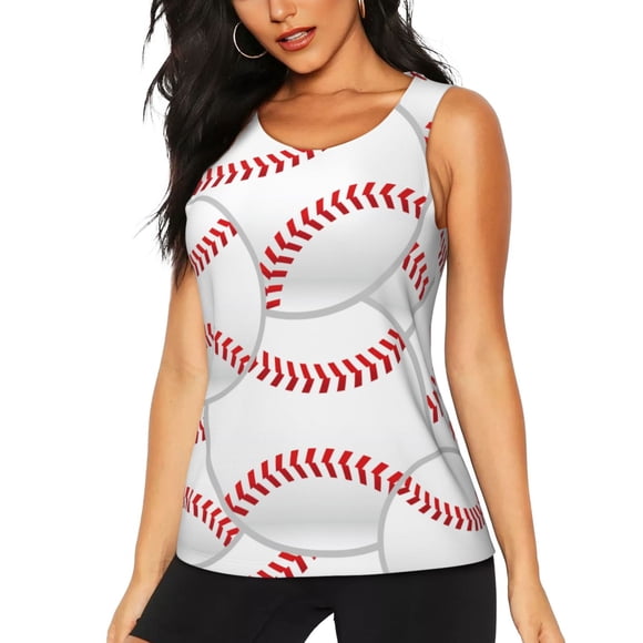 Vsdgher Baseballs Print Tank Top Sports Vest Bra for Women Sports ,Quick Dry Sports Workout Running Top Vest-XX-Large