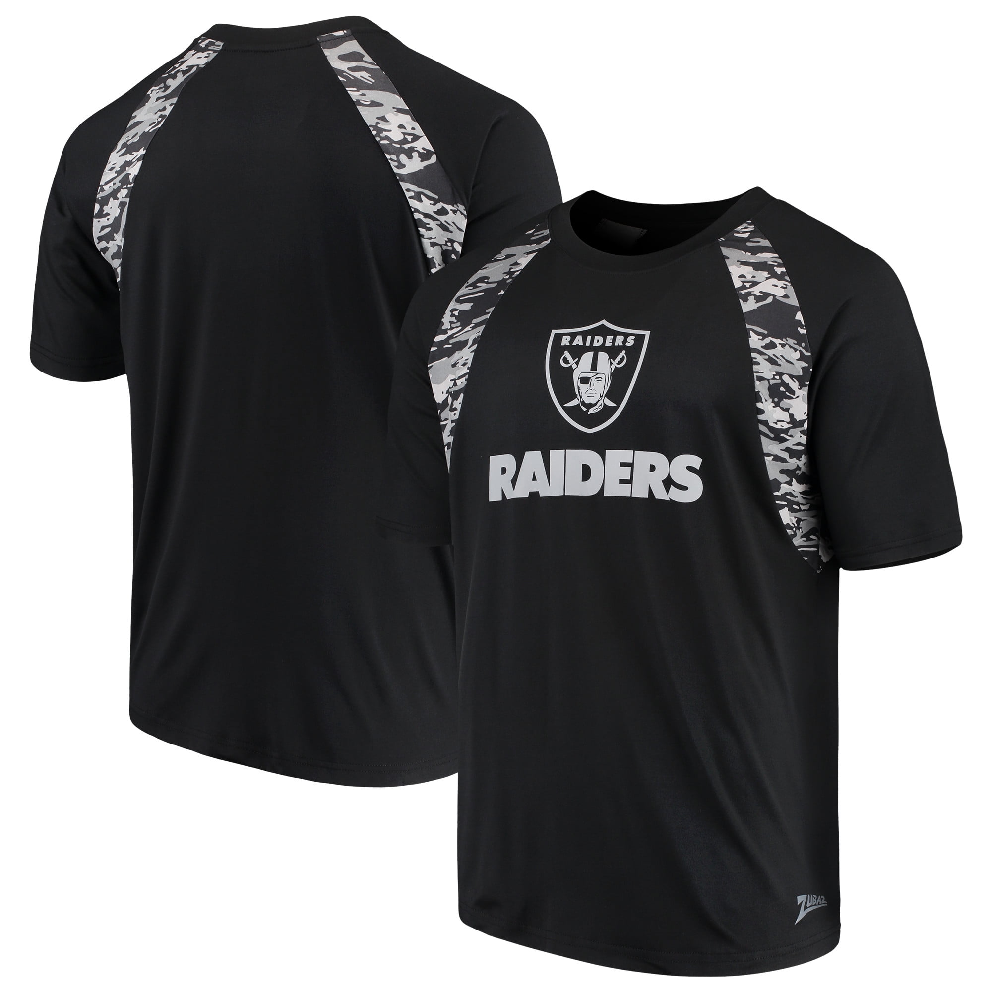 Men's Zubaz Black Oakland Raiders Camo Raglan T-Shirt - Walmart.com - Walmart.com