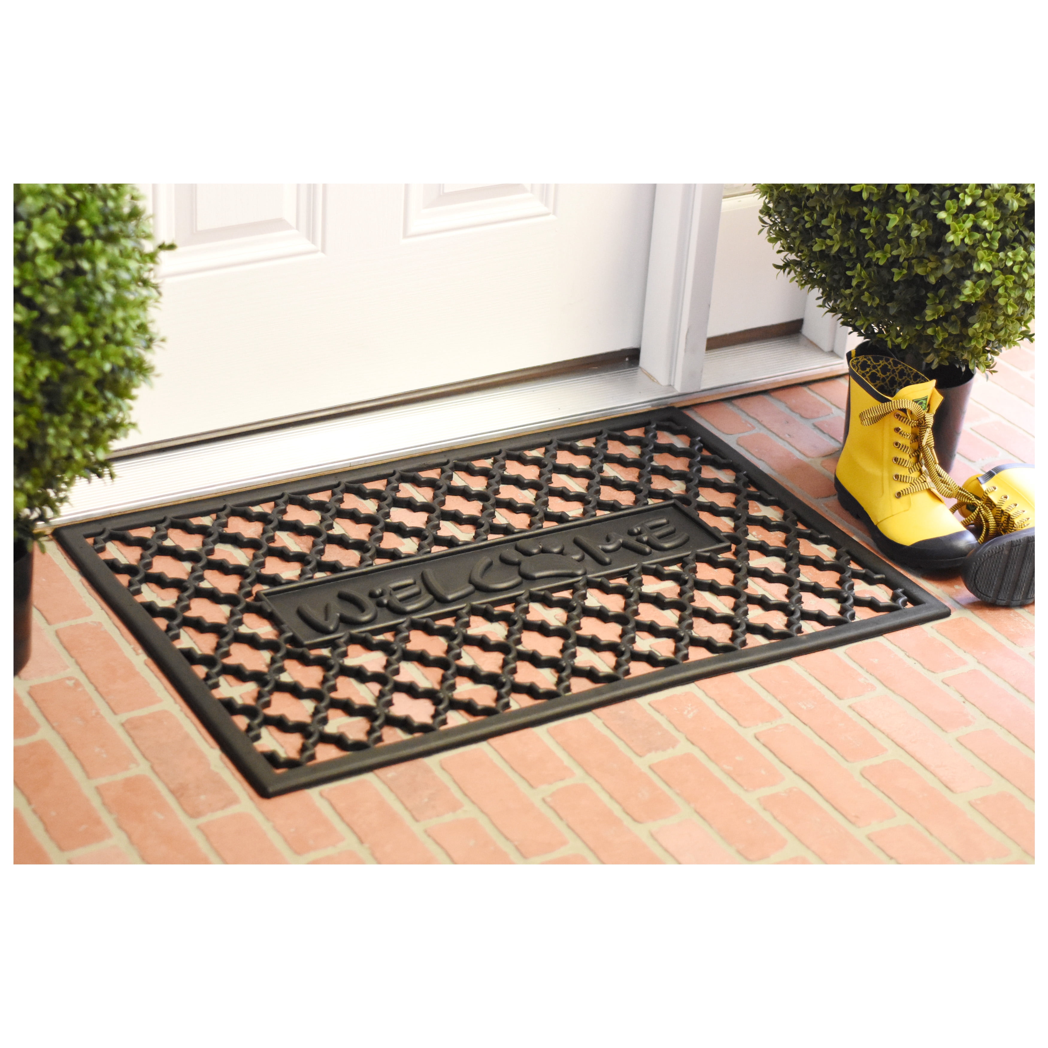 Welcome Paw Rubber Doormat
