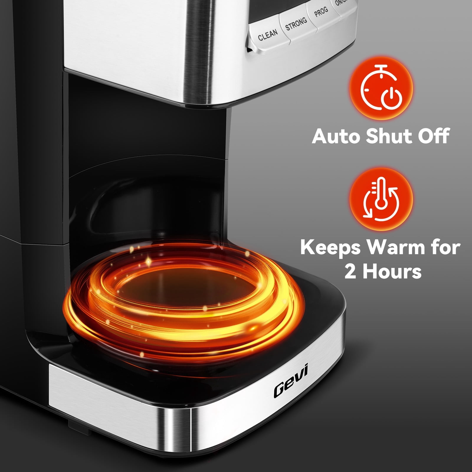 Gevi 12 Cup Programmable Coffee Maker, Brew Later, Keep Warm, Auto Shutoff