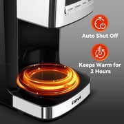 Gevi 12-Cup Drip Coffeemaker with Strong Brew Selector, 24-Hour Programmable Timer, Stainless Steel Finish