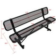 thumbnail image 5 of 6 ft. Outdoor Steel Bench with Backrest BLACK, 5 of 8