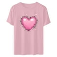 thumbnail image 4 of mihongmao Valentine Graphic T Shirts for Women Casual Round Neck Short-sleeved Christmas Tree Printed T-shirt Multicolor S, 4 of 6