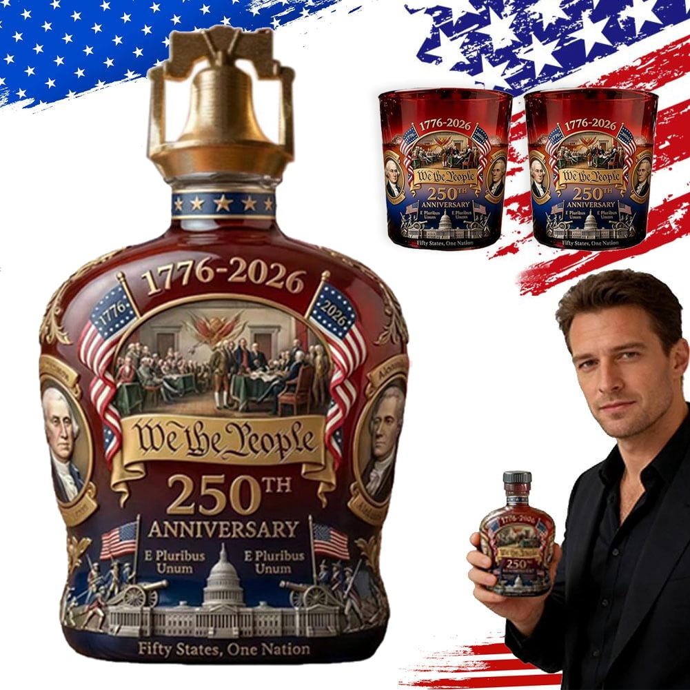 U.S. 250th Anniversary Commemorative Whiskey Bottle, 250 Anniversary Whiskey Bottle, 250th Anniversarys Personal Reserve, Father's Day Patriotic Giftfor Liquor Scotch Bourbon or Wine