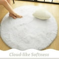 thumbnail image 3 of Junovo Round Fluffy Area Rugs For Kids Girls Princess Castle Plush Shaggy Carpet Cute Circle Nursery Rug For Kids Room Bedroom Living Room,4'x4',Cream White, 3 of 8