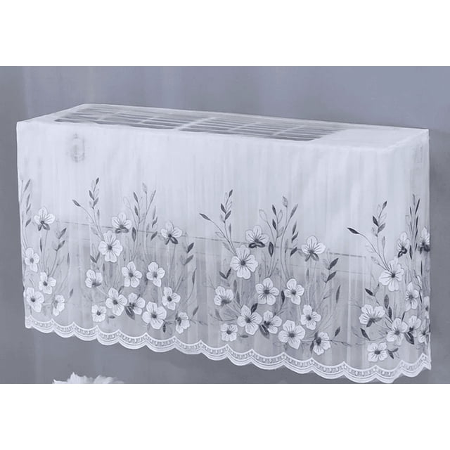 Polyester Curtain for Air Conditioning Units – Floral Design Windproof & Decorative Ideal for Living Room or Bath Versatile and Functional Home Accessory