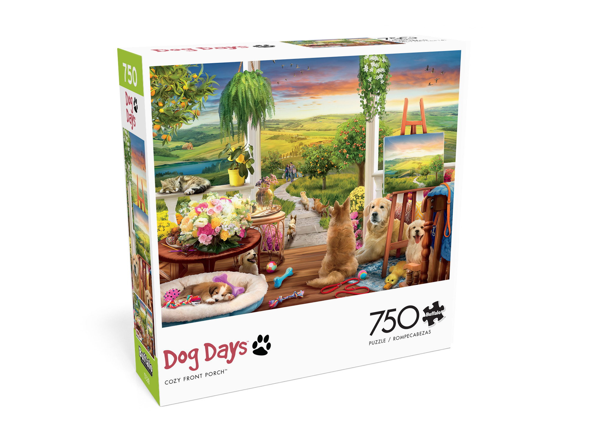 Buffalo Games 750-Piece Dog Days Cozy Front Porch Interlocking Jigsaw Puzzle