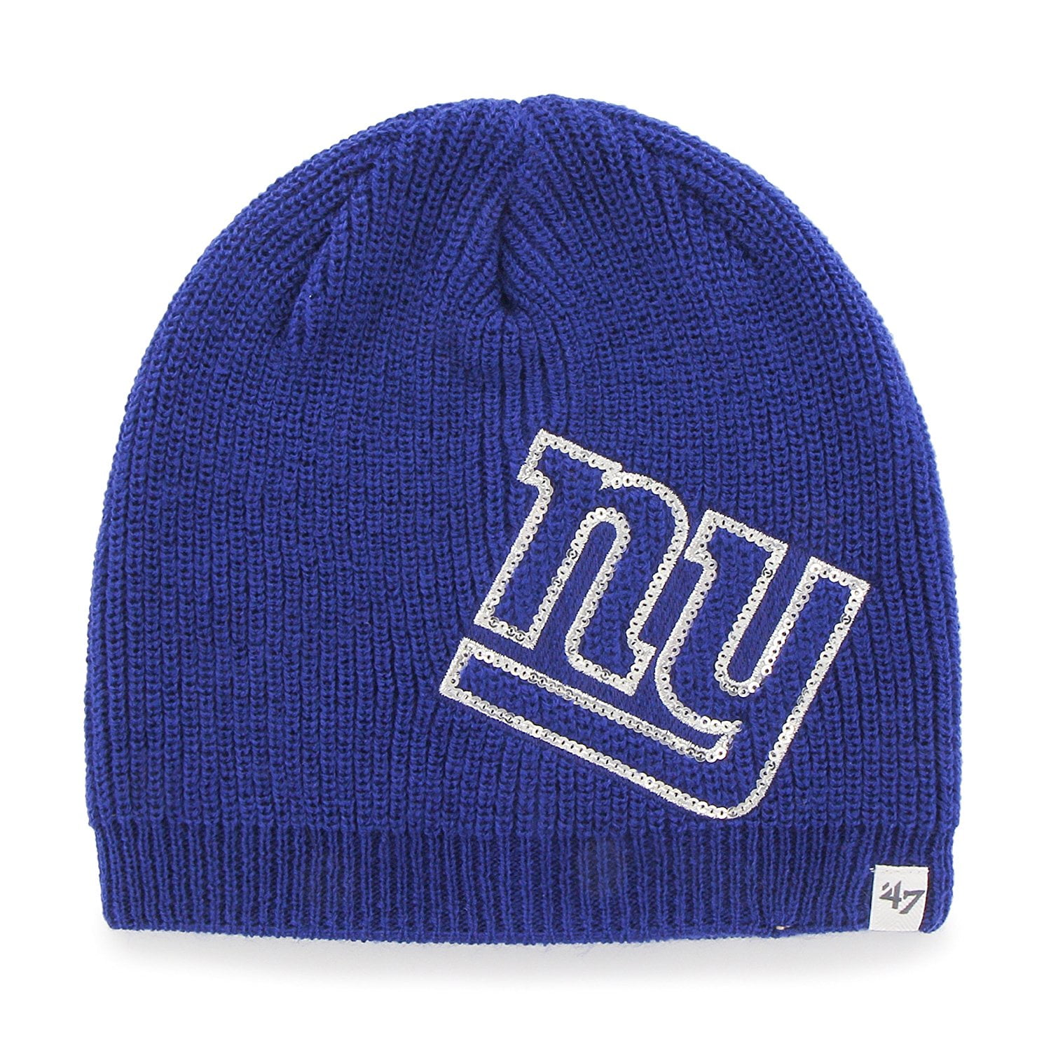 New York Giants Women Royal Blue Sparkle Knit Beanie Hat One Size '47 Brand by '47