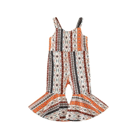 

Toddler Baby Girls Sleeveless Bell Bottoms Jumpsuit Overalls Summer Outfits