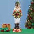 Collections Etc LED Lighted Holiday Nutcracker Decoration White