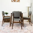 thumbnail image 3 of Pemberly Row 5-Piece Mid-Century Dining set w/ 4 Fabric Dining Chairs in Gray, 3 of 5