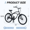 thumbnail image 4 of 26 inch Beach Cruiser Bike for Adults, 7 Commuter Speed Bike for Men Women, Hybrid Bike, , Bicycle with Dual Brakes, Black, 4 of 6