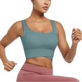 thumbnail image 4 of WHEANG Sports Bras for Women Yoga Beauty Sports Bra with Removable Pads High Support Workout Top Shockproof Running Athletic Vest Bra for Gym Fitness Activewear Size 2XL Green, 4 of 4