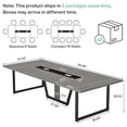 thumbnail image 5 of 8FT Large Conference Table For 10 People, Industrial Rectangular Meeting Table With Cable Management Grommets, Heavy Duty Sturdy Office Table For Home Office Studio Business Conference Room (Grey), 5 of 7