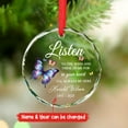 thumbnail image 2 of Personalized Memorial Loved One Christmas Glass Ornament, Listen to The Wind and Think of Me for in Your Heart Ornament Xmas 2025, Custom Name Remembrance Christmas Decor, Bereavement Glass Ornaments, 2 of 6