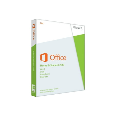 Microsoft Office Home and Student 2013 - Box pack - 1 PC - non-commercial - 32/64-bit, medialess - Win - English - North America