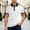 White, variant on Polo Tees for Men Short Sleeve Quarter Button Up Tee Shirts Loose Fit Khaki Men TShirts