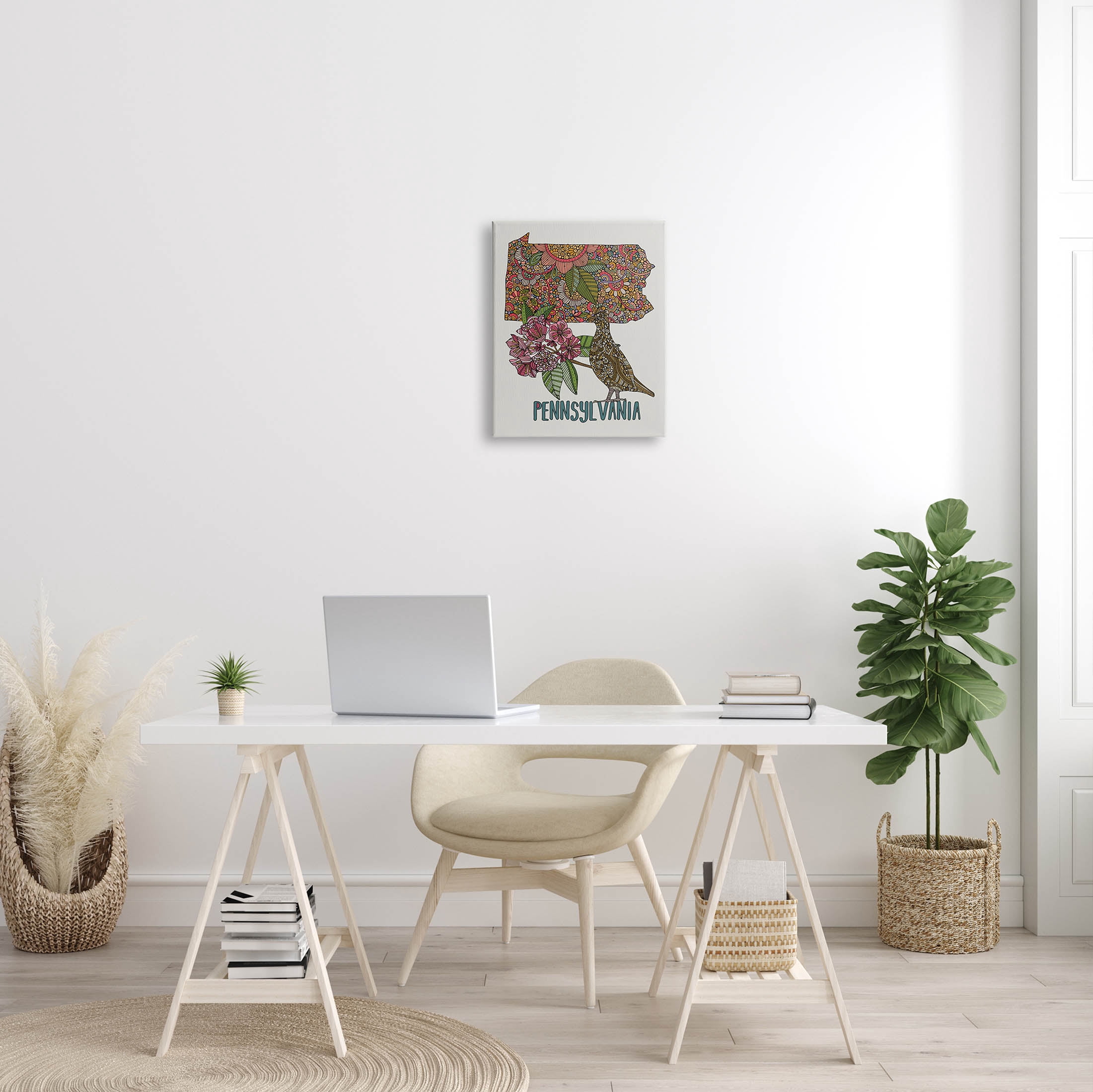 Stupell Industries Pennsylvania Patterned State Graphic Art Gallery Wrapped Canvas Print Wall Art, Design by Valentina Harper