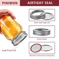 thumbnail image 3 of Frascos Mason PINIWON de 480 ml, paquete de 15, con tapas y bandas herméticas, 3 of 7