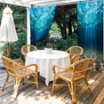 thumbnail image 4 of Outdoor Curtains for Patio Waterproof, Light Blue Ocean Waves Outdoor Privacy Panels Grommet, Summer Beach Coastal Abstract Blackout Outside Curtains for Porch/Cabana/Pergola/Gazebo 54"x84", 2 Panels, 4 of 8