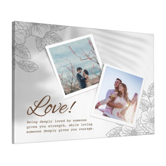 Custom Canvas Prints White Floral Romantic Personalized Photo Image Collage DIY Framed Kit Wall Art Picture Room Decor 16x20 inch