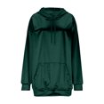 thumbnail image 4 of Satin Oversized Sweatshirts Womens Christmas Holiday Tops Dropped Long Sleeve Comfy Sikly Hoodie Casual Fashion (XL, Army Green|Hoodie), 4 of 6