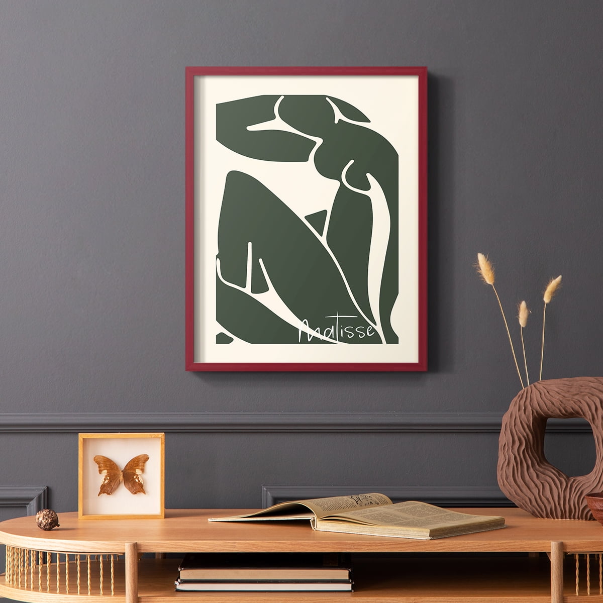 Matisse CCCVII in Red Solid Wood 8 x 10 Framed Print