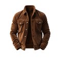 thumbnail image 3 of Fall Jacket Men Vintage Lapel Button Down Corduroy Multi-Pockets Trendy Coat Outerwear, 3 of 4