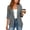 Gray women collared blazer a1, variant on Women Collared 3/4 Sleeve Ruched Jacket Casual Work Blazer Solid Basic Office Outerwear Tops, Blue M