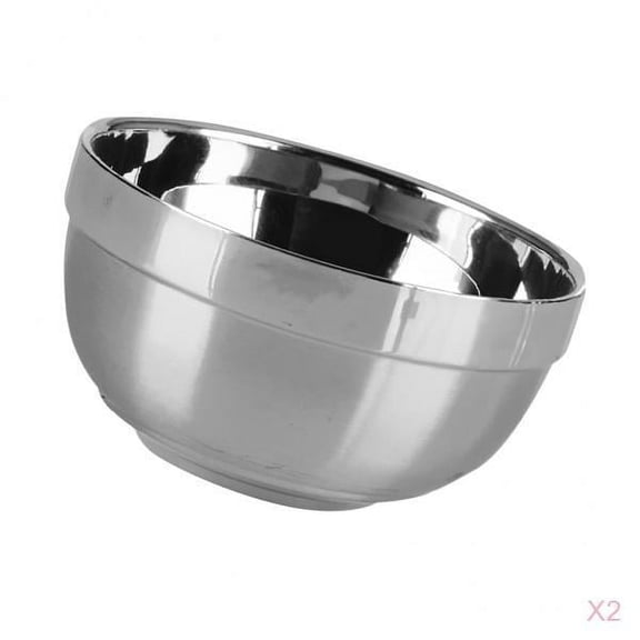 2Pcs Stainless Steel Bowls Toddlers Baby Feeding Bowl Dishes Snack