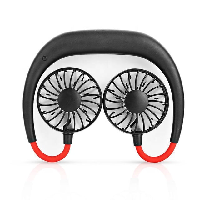Ventilador de cuello, ventilador portátil Batería recargable USB Mini portátil Portátil Manos libres Ventilador de rotación de 360 grados para oficina Hogar Viajes