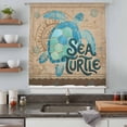 thumbnail image 4 of Vintage Sea Turtle Sheer Curtains 45 Inches Long, Brown Nautical Anchor Bubbles Coastal Light Filering Curtains, Breathable Simi Curtain Privacy Drapes for Kitchen Bathroom Small Window Treatment, 4 of 9