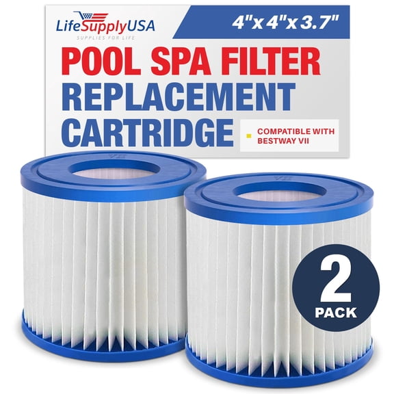 LifeSupplyUSA Pool Filter Replacement for Bestway Type VII/D Cartridge for Summer Waves RX600 Pool Pump for Above Ground Pools (2-Pack)