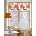 thumbnail image 4 of Orange Fox Thanksgiving Kitchen Valances for Windows Farmhouse Linen Window Valance Curtain for Living Room Window Treatment Fall Maple Leaves Pastoral Trees Valance Rod Pocket Topper, 42 x 12 Inch, 4 of 6