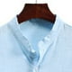 thumbnail image 4 of Playeras Cuello Redondo Hombre Casual Color Sólido Solapa Rayas Camisa De Manga Larga Blusa Superior, 4 of 7