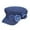 Blue, variant on Women's Summer Denim Flat Top Hat With Three Contrasting Color Flowers Fashionable And Face Enhancing Small Beret