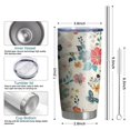 thumbnail image 6 of 20 Oz Pioneer Flower Coffee Tumbler Double Wall Insulated Stainless Steel Water Bottle | Metal Reusable Thermoses Flask with Cup Cap | Leak & Sweat Proof with Anti-Dust Lid, 6 of 7