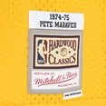 thumbnail image 4 of Men's Mitchell & Ness Pete Maravich Purple/Yellow New Orleans Jazz Hardwood Classics 1974/75 Split Swingman Jersey, 4 of 4