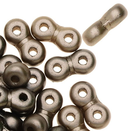 Fashion Jewelry Coco Beads - Infinity, Loose Beads, 4x8mm 2-hole Czech Glass Pastel Lt Brown/Coco 7 5