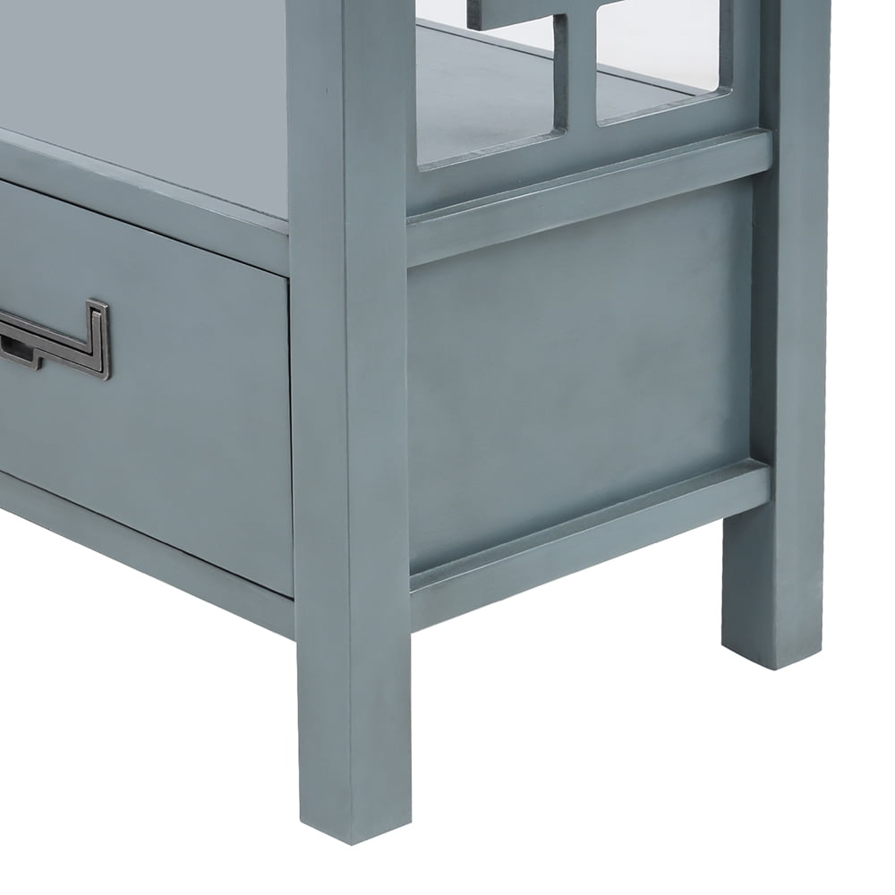 Lowestbest Narrow Console Sofa Table, Sofa Table with Bottom Drawers for Living Room, Farmhouse Wood Entryway Table, Blue Lowestbest Narrow Console Sofa Table, Sofa Table with Bottom Drawers for Living Room, Farmhouse Wood Entryway Table, Blue