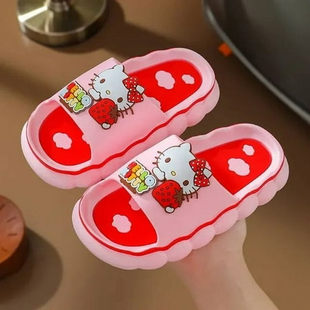 

Sanrio Hello Kitty Slippers Cartoon Cute Home Slippers Anti Slip Female Summer Kuromi Sandals Casual Women Soft Flat Shoes Gift