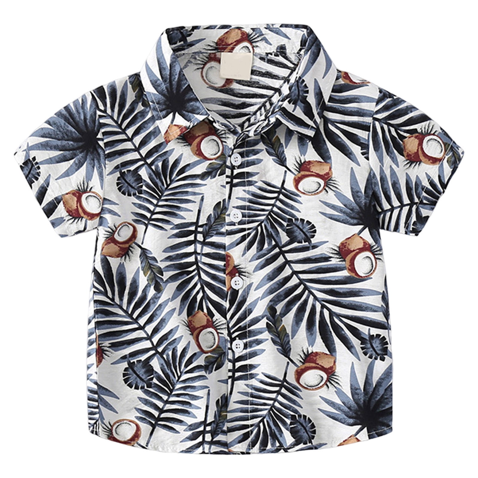 Entyinea Boys Shirts Short Sleeve Button Down Casual Loose Printed