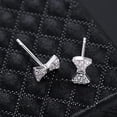 thumbnail image 2 of Ahansh Jewels Round Cut Moissanite Bow Stud Earring for Women's 925 Sterling Silver, 2 of 4