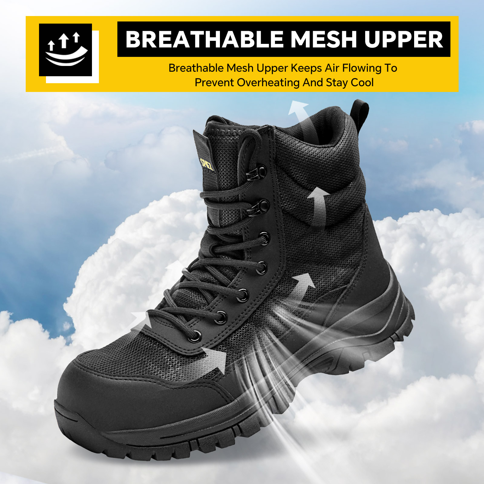 SPIEZ Men's Steel Toe Safety Boots with Kevlar Midsole photo 7