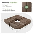 thumbnail image 2 of Scafild | 4-Piece Plastic Heavy Duty Water & Sand Filled Outdoor Offset Patio Umbrella Base-185lbs - Brown, 2 of 7