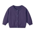 thumbnail image 1 of ZACPNCV Toddler Boys Cardigan Sweater Boys Long Sleeve V-Neck Cotton Sweater Kids Jacket Knit Button Tops Outwear for Fall Winter Purple 3-5 Years, 1 of 7