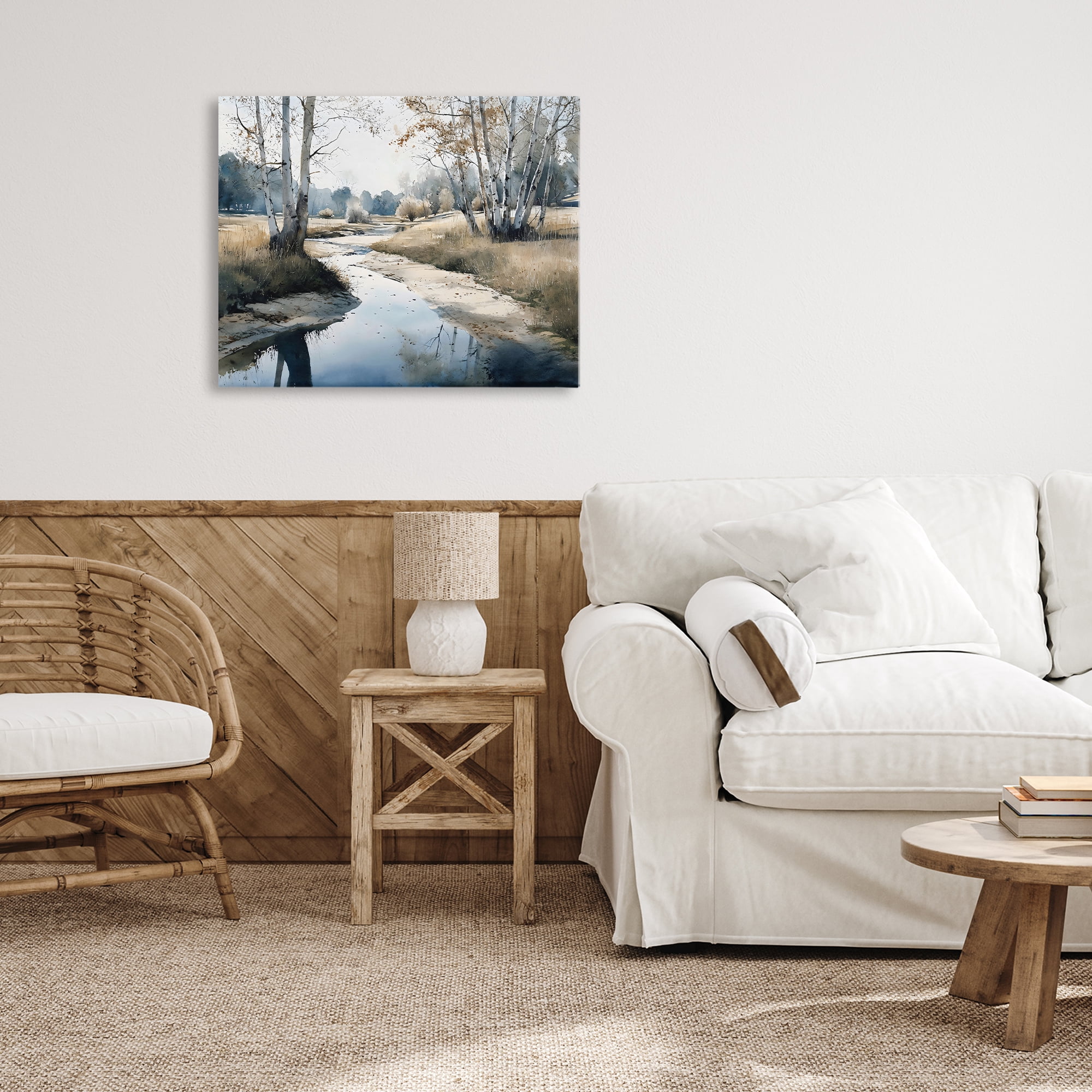 Stupell Industries Birch Tree Creek in Autumn Canvas Wall Art, design by Franklyn Gregory