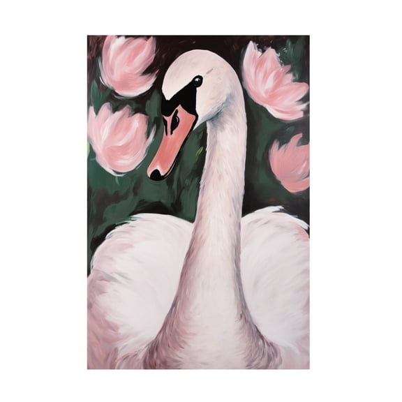 Trademark Fine Art Treechild Swan In The Pond Canvas Wall Art