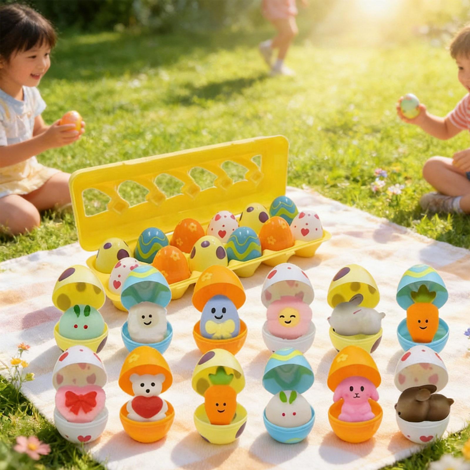 Sharprepublic 12 Pieces Filled Easter Eggs for Classroom Prize Supplies Goodie Bag Fillers