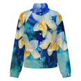 thumbnail image 5 of Jackets for Women Winter Coat Jackets Flannel Stand Collar Jacket(Blue Floral Abstract Art,Size:S-4XL), 5 of 7
